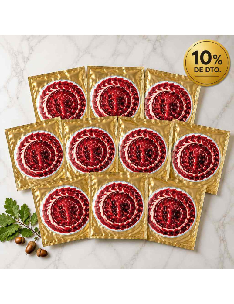 Pack d’assiettes de Jambon Ibérique 100 % - Tranché au couteau