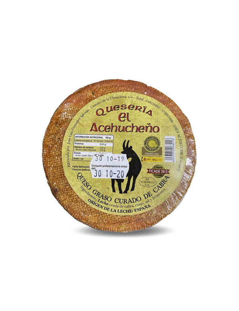 Comprar queso curado de cabra mantecoso de "Quesería el Acehucheño" en Hermanos Hoyos.