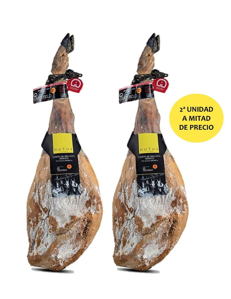 Special offer on 75% Iberian breed acorn-fed ham: get the second unit half price