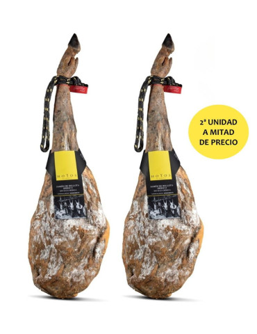 Offer of 50% Iberian breed acorn-fed ham with the second unit half price